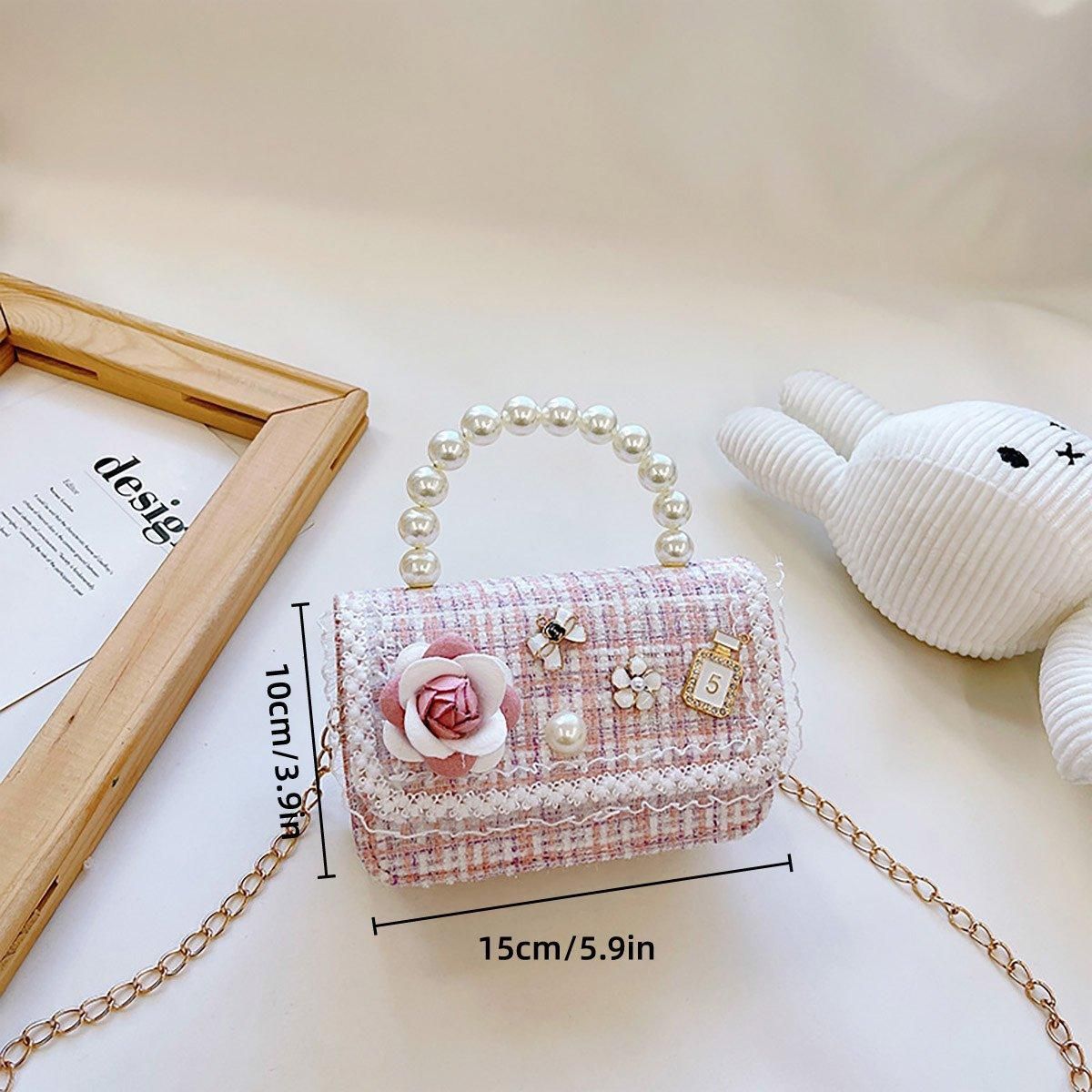 Premium Green Girls Small Square Princess Chain Shoulder Bag