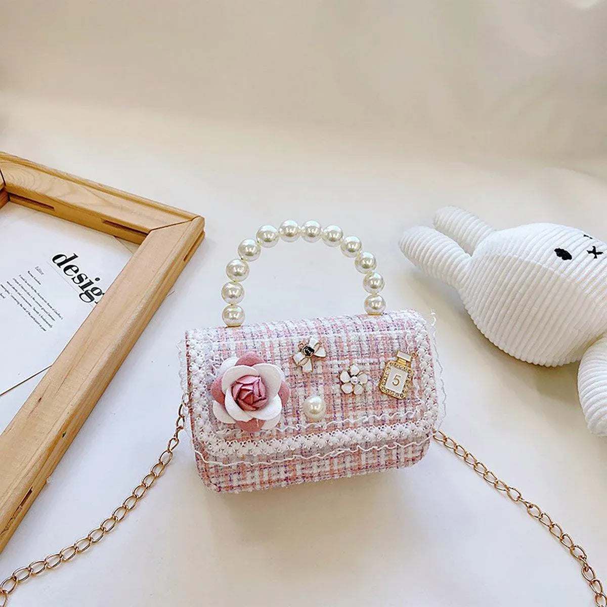 Premium Green Girls Small Square Princess Chain Shoulder Bag