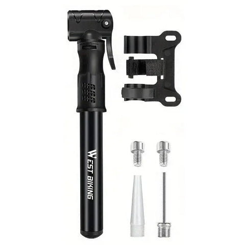 Premium Aluminium Mini Bike Pump with Presta & Schrader Valves 100PSI - Black