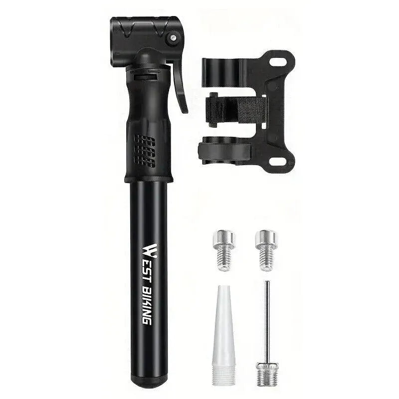 Premium Aluminium Mini Bike Pump with Presta & Schrader Valves 100PSI - Black