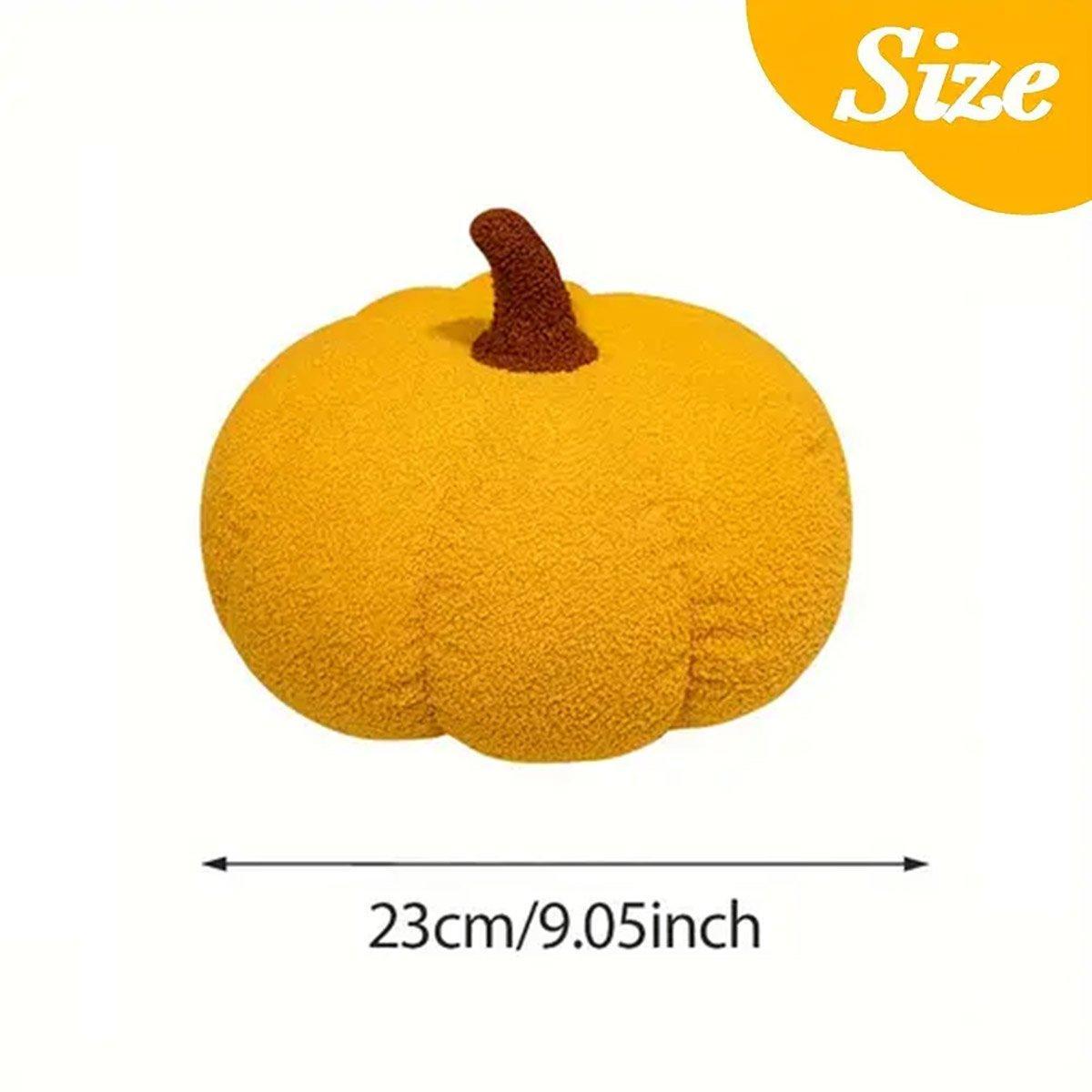Premium Soft Plush Pumpkin Pillow – White 23 x 23cm