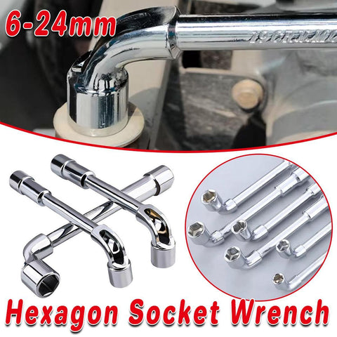 Premium Chrome-Vanadium L-Shaped Socket Wrench - 24mm