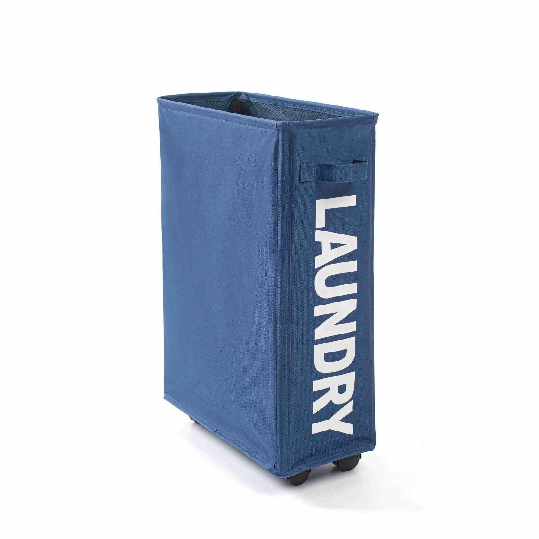 Red Mesh Laundry Basket with Drawstring Top, 39*18.5*58CM, Foldable, Wheels - SuperSaverAU - view 12