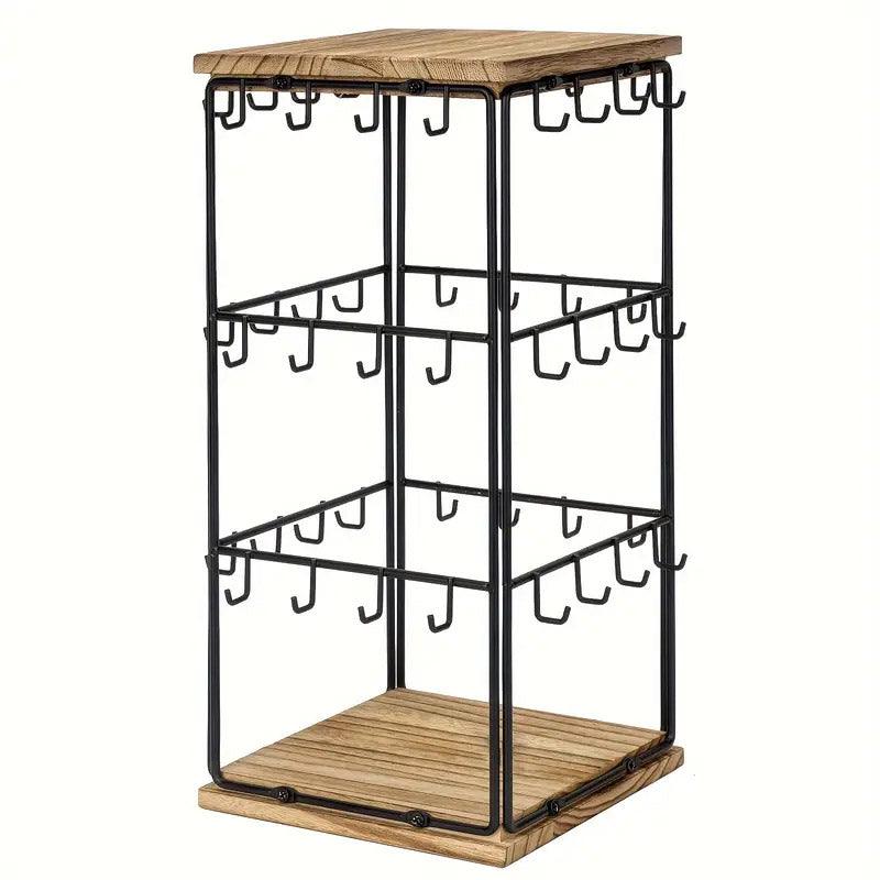 Iron Desktop Earrings Display Organizer Jewellery Stand Holder for Home Storage - Black - SuperSaverAU - view 7