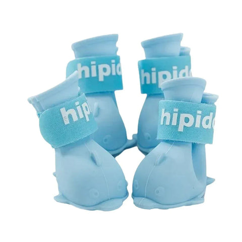 Premium Cartoon Pet Rain Boots 4pcs Waterproof Non-Slip - Blue M
