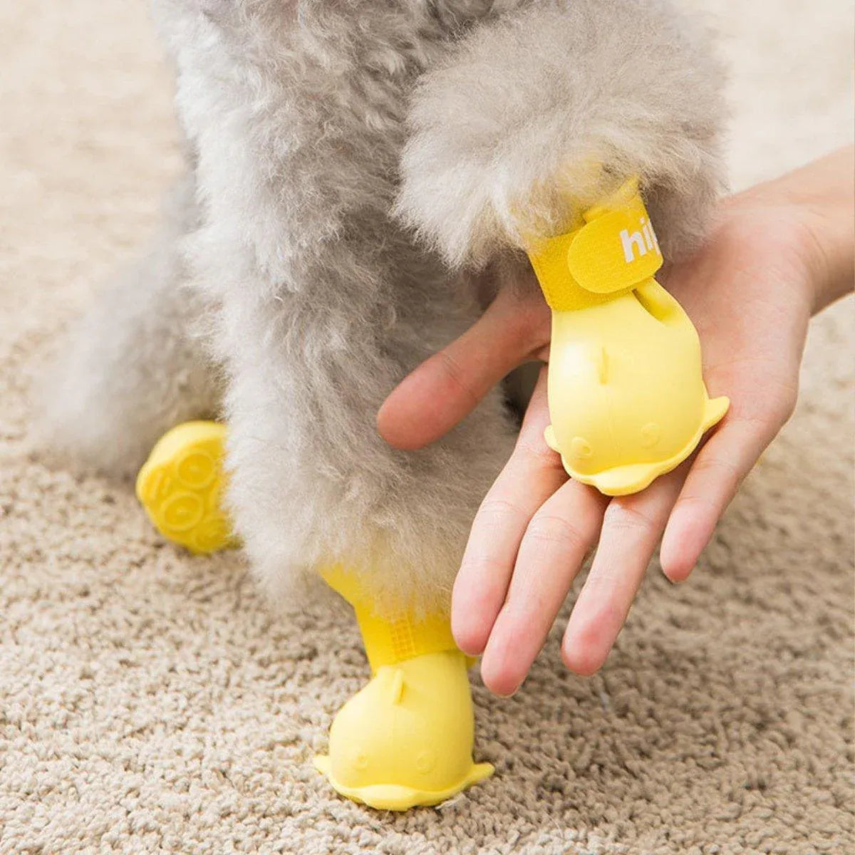 Premium Cartoon Pet Rain Boots 4pcs Waterproof Non-Slip - Blue S