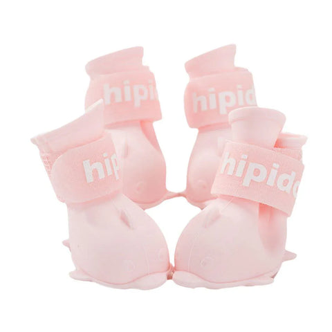 Premium Cartoon Pet Rain Boots 4pcs Waterproof Non-Slip - Pink L