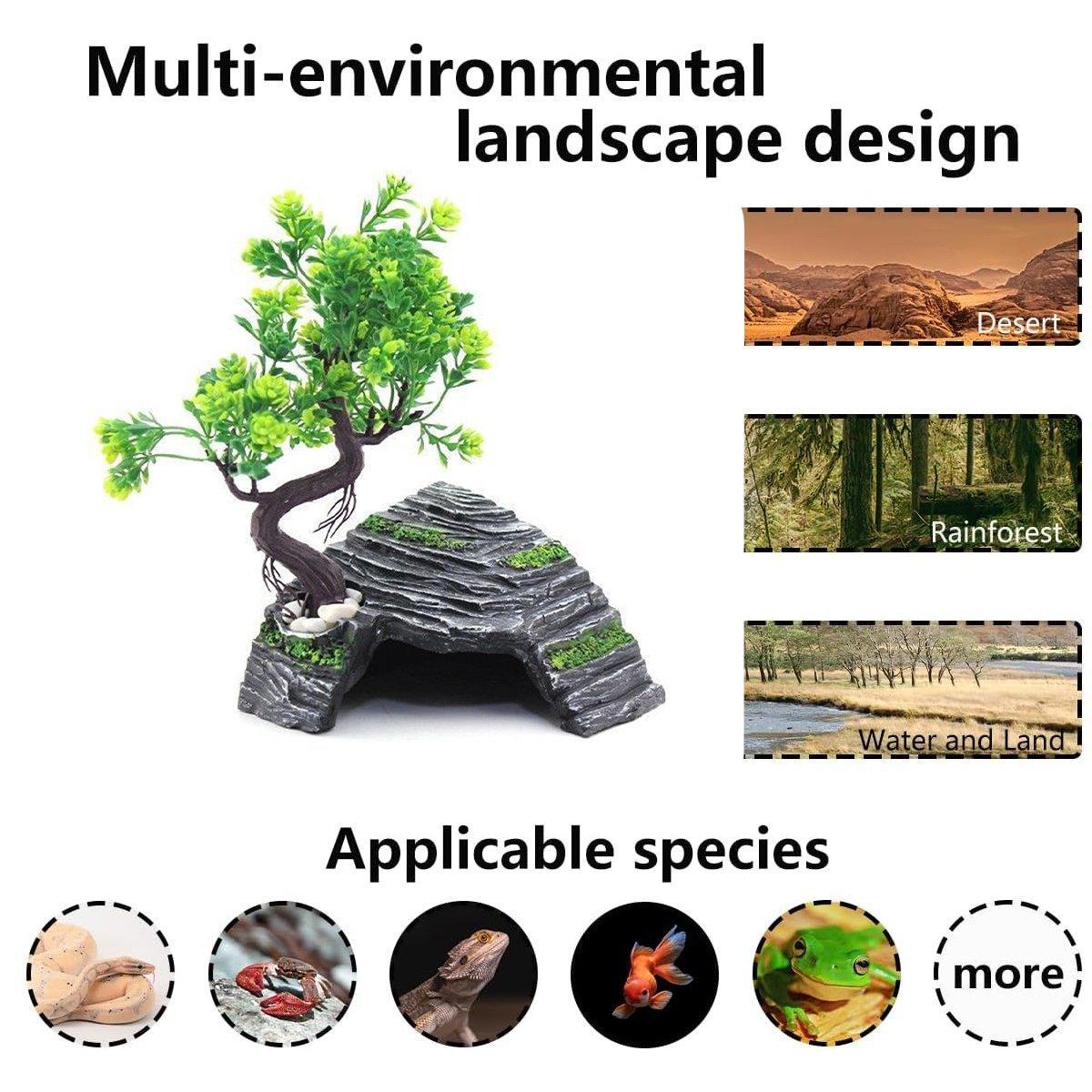 Reptile Hide House Nest Cave Sundeck Shelter 13cm for Lizard Snake Habitat - SuperSaverAU - view 4