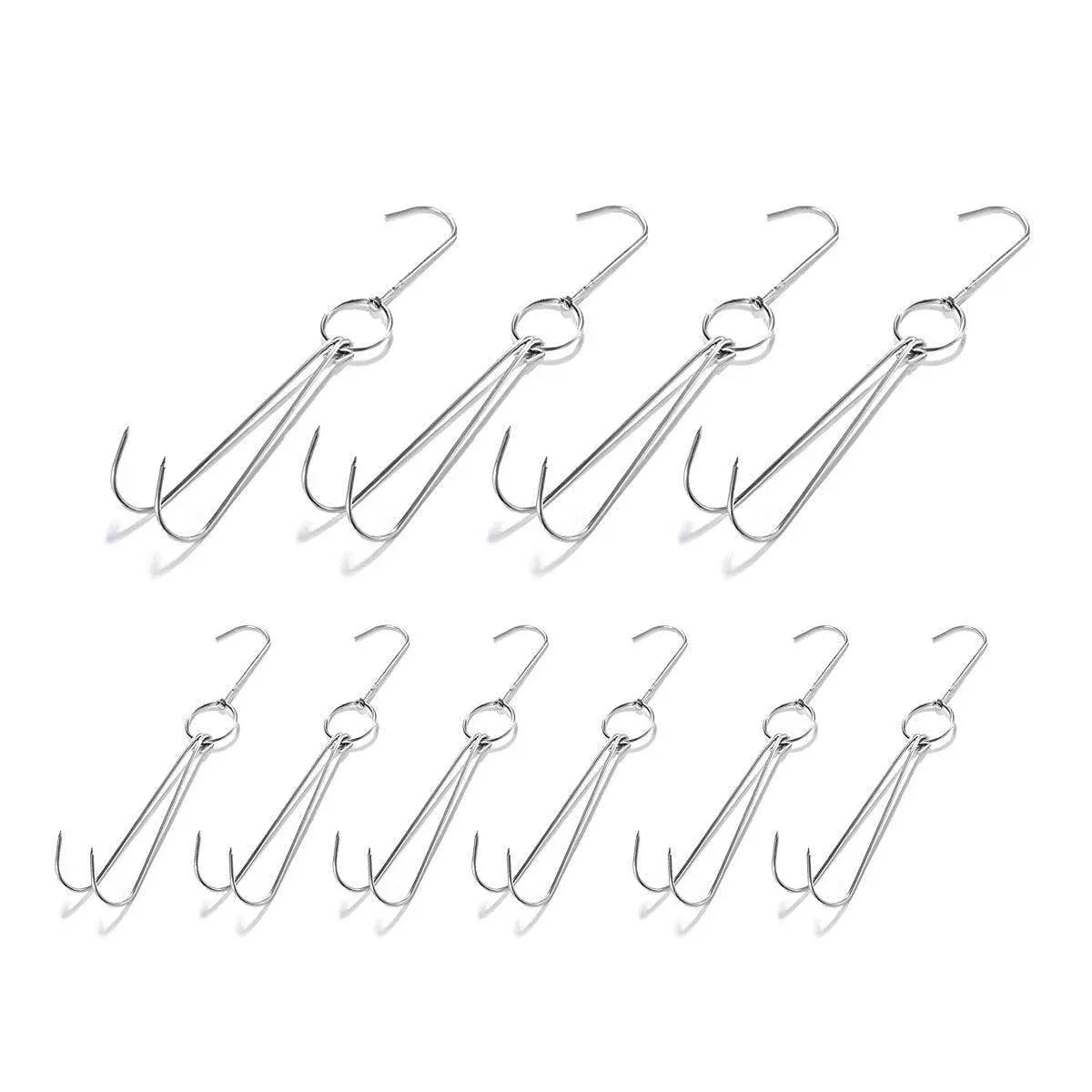Premium Stainless Steel Double Roast Duck Hooks – 10 Pack