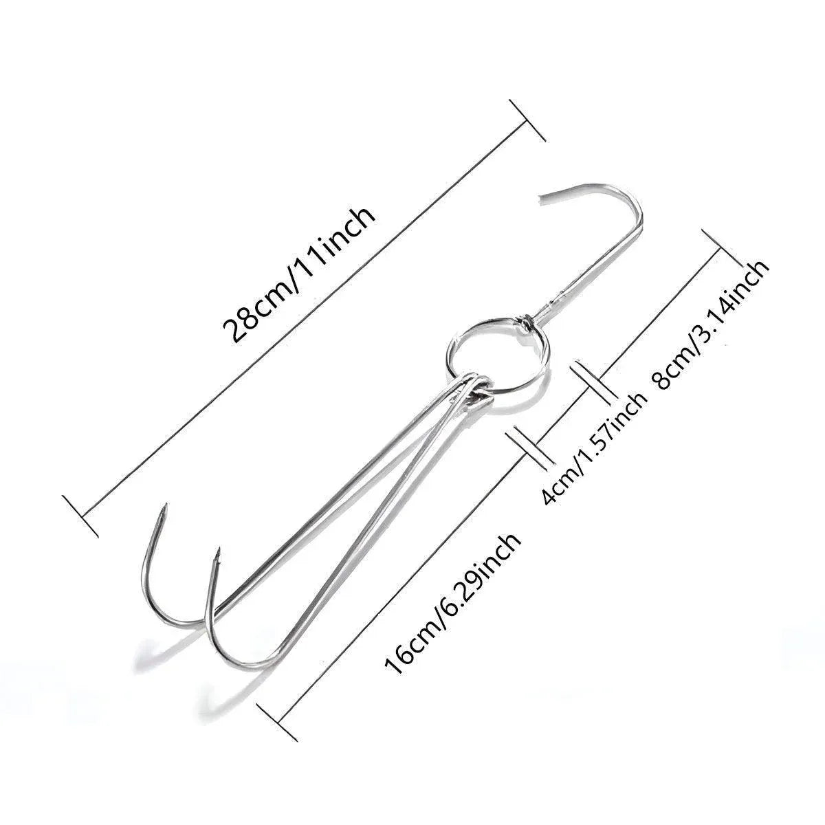 Premium Stainless Steel Double Roast Duck Hooks – 10 Pack