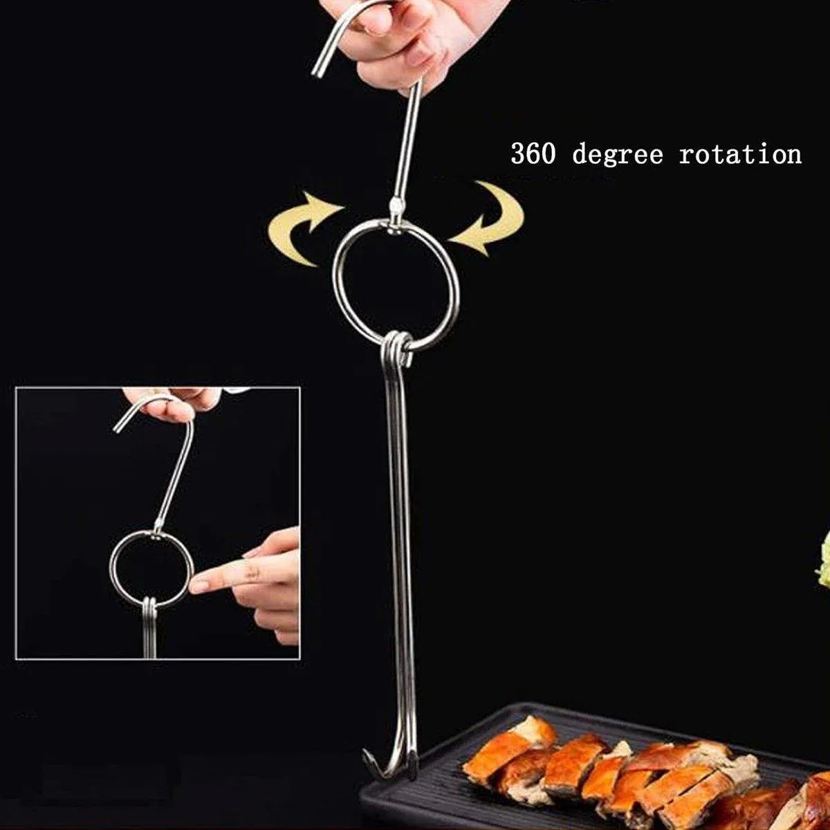 Premium Stainless Steel Double Roast Duck Hooks – 10 Pack