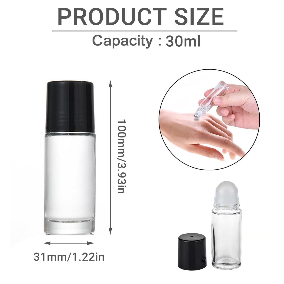 16x 30ml Clear Glass Roller Bottles - Durable, Leak-Proof, Precision Application - SuperSaverAU - view 3