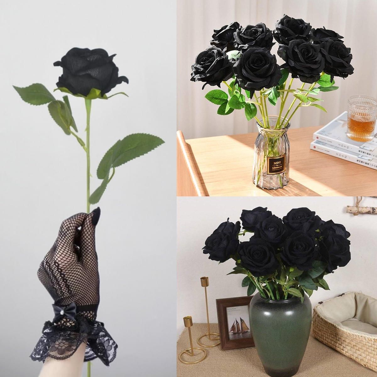 Premium Artificial Silk Rose Flowers – Purple 10 Pack