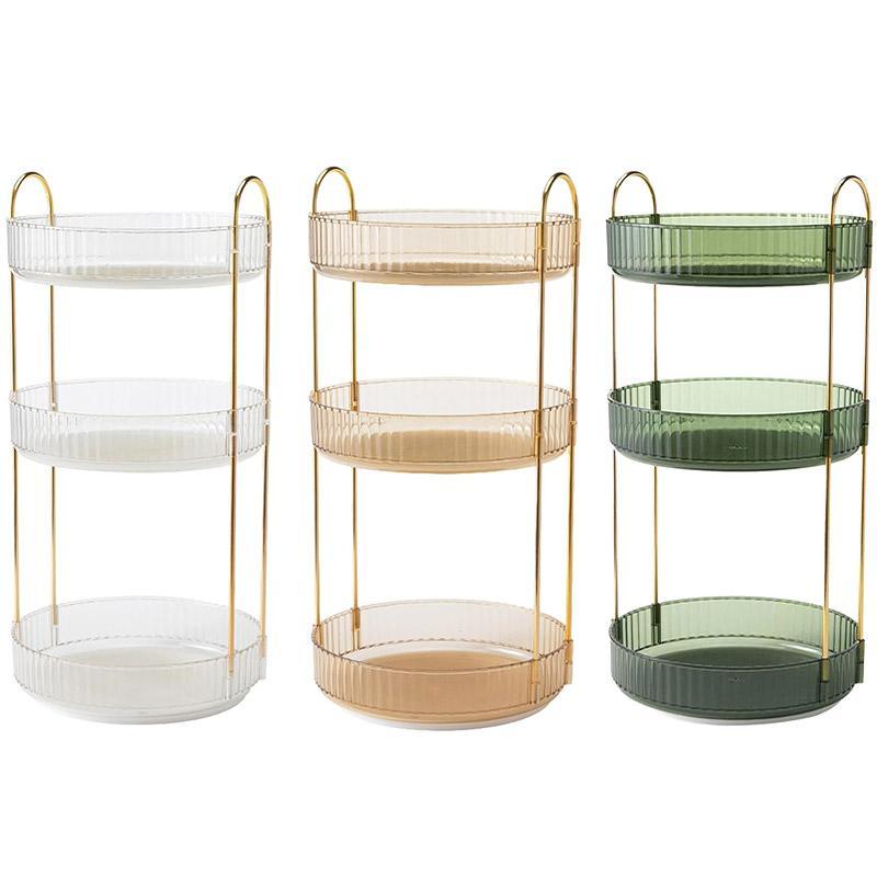 Rotating Cosmetic Organiser 47x23x5 cm - Amber, 360° Design, Multi-Compartment - SuperSaverAU - view 1