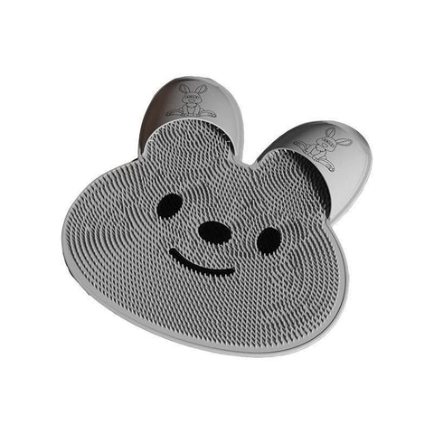 Premium Rabbit Silicone Foot Scrubber Mat – Grey 45 x 45cm