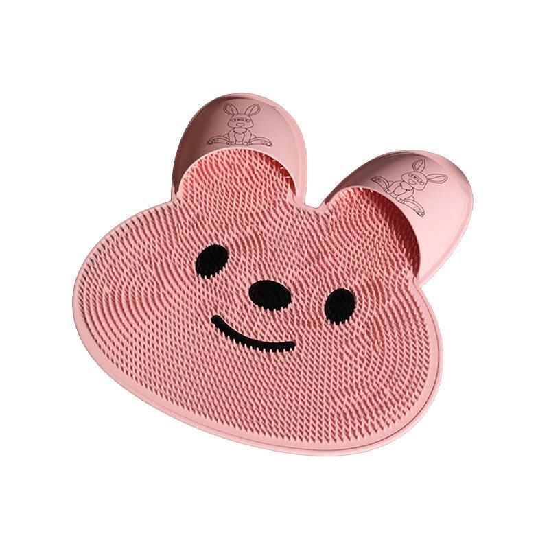 Premium Rabbit Silicone Foot Scrubber Mat – Pink 45 x 45cm