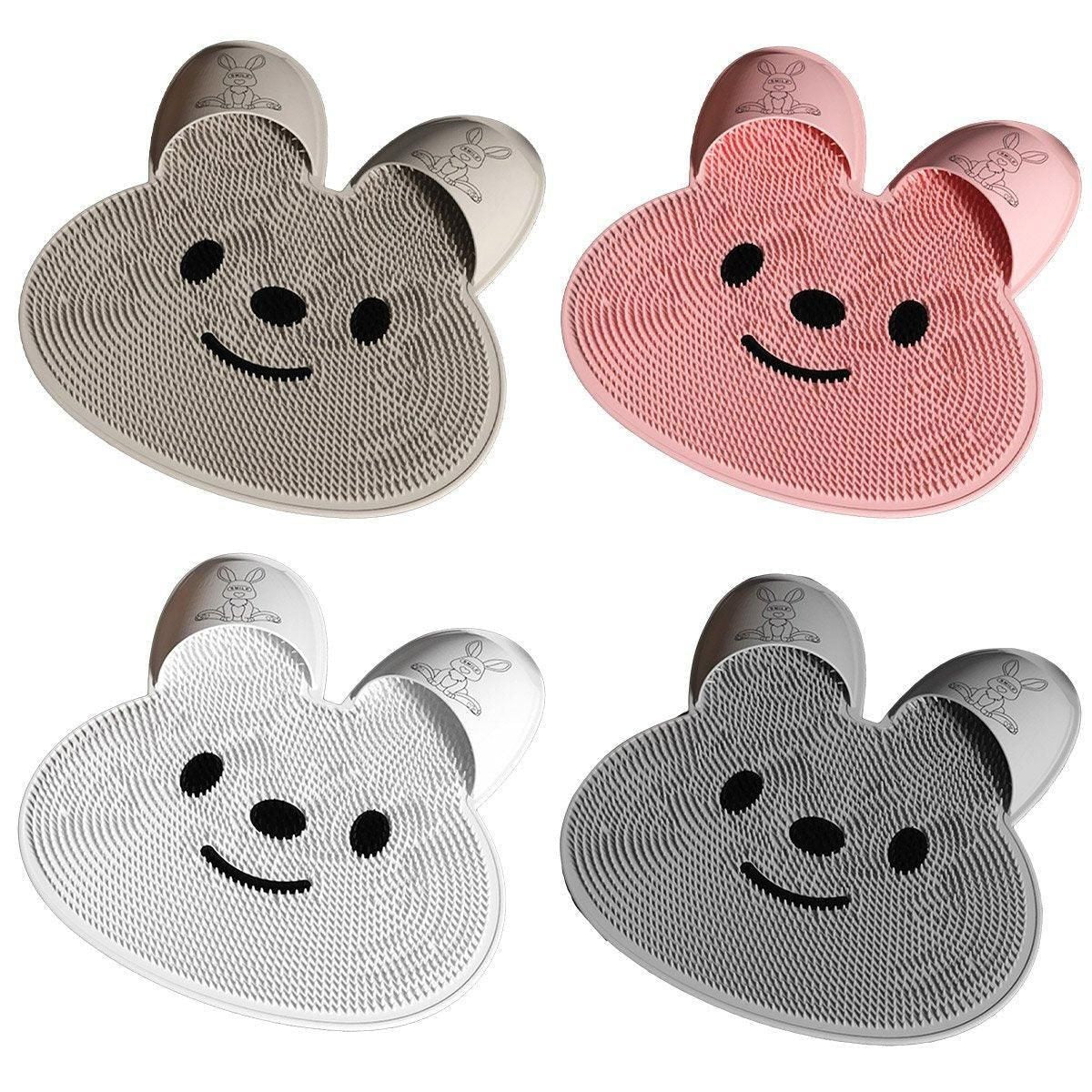 Premium Rabbit Silicone Foot Scrubber Mat – Pink 45 x 45cm