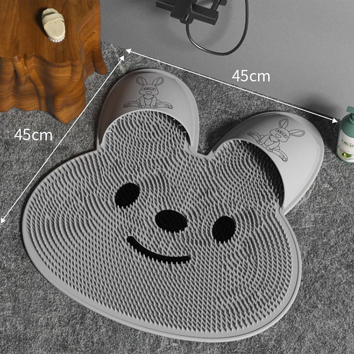 Premium Rabbit Silicone Foot Scrubber Mat – Pink 45 x 45cm