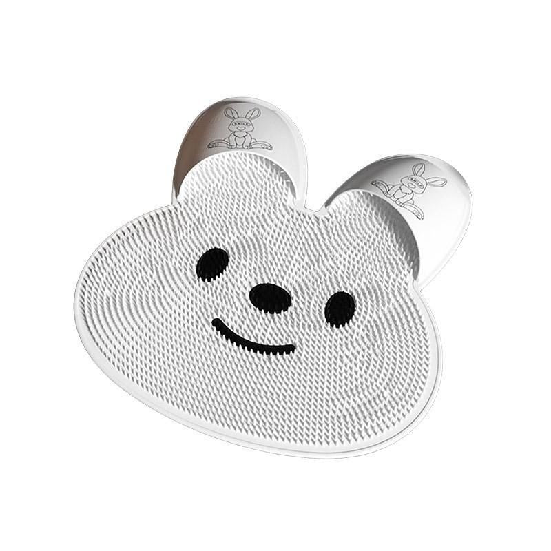 Premium Rabbit Silicone Foot Scrubber Mat – White 45 x 45cm