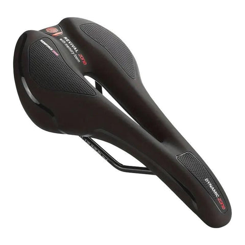 Premium MTB Hollow Bicycle Saddle with Memory Foam & Stainless Steel Rails - Red