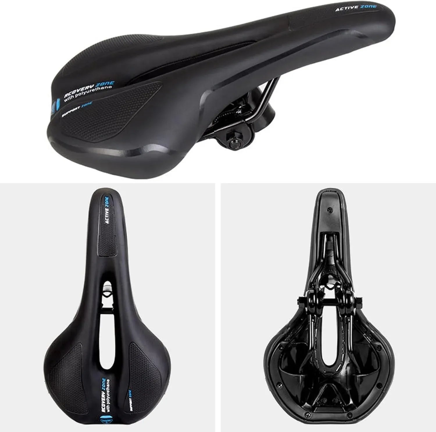 Premium MTB Hollow Bicycle Saddle with Memory Foam & Stainless Steel Rails - Red