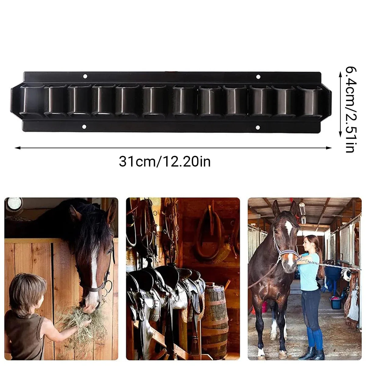 Premium Wall Mount Horse Whip Storage Rack with 11 Slots