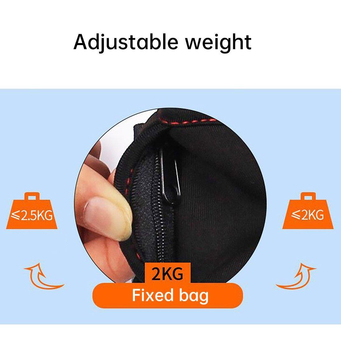 Premium Adjustable Sandbag Ankle & Wrist Weights Pair 2 x 3kg - Black/Red