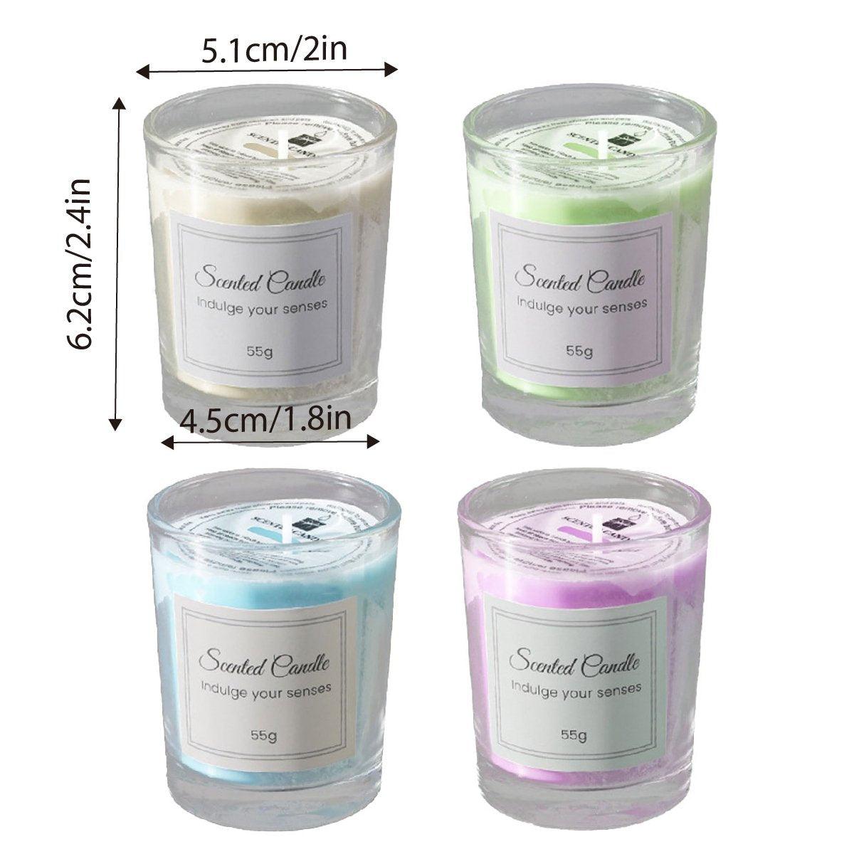 Premium 4 Piece Smokeless Scented Candle Gift Set in Glass Jars