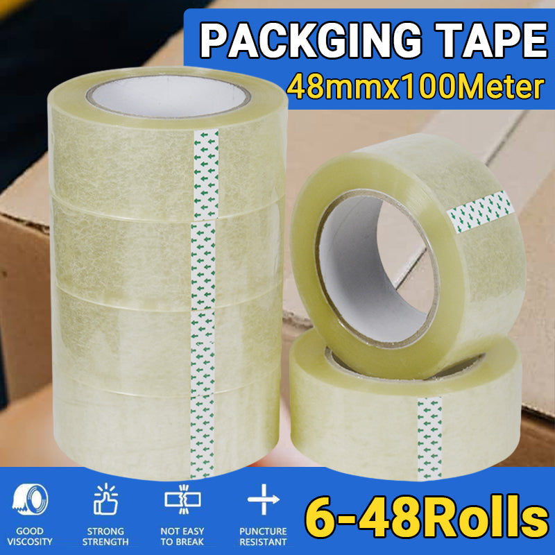 Clear Packing Tape 48mm x 100m for Secure Carton Sealing - SuperSaverAU - view 1