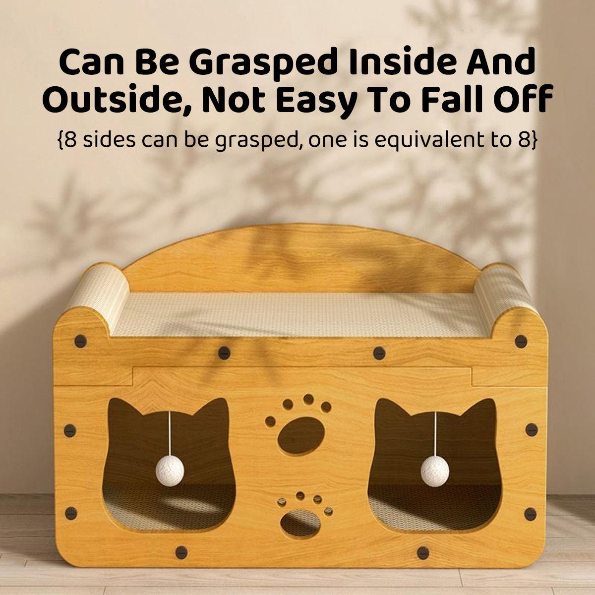 2-in-1 Cat Scratching Board & Bed, 56x28x29 cm, Durable, Interactive Toy - SuperSaverAU - view 5