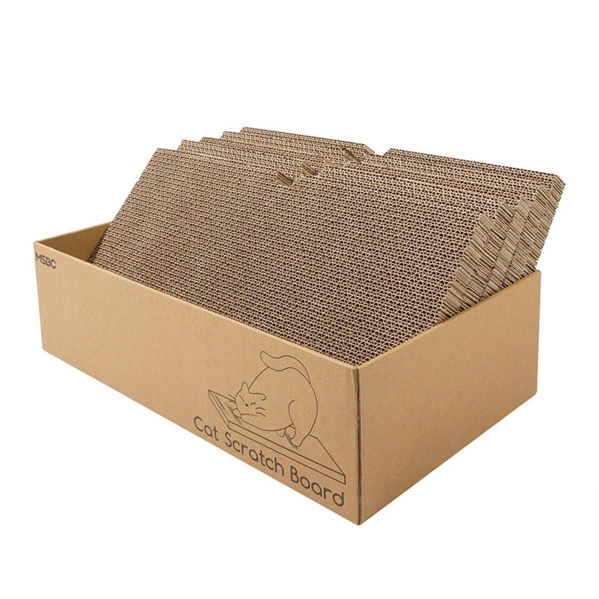 Premium Corrugated Cardboard Cat Scratcher Set with Play Hole