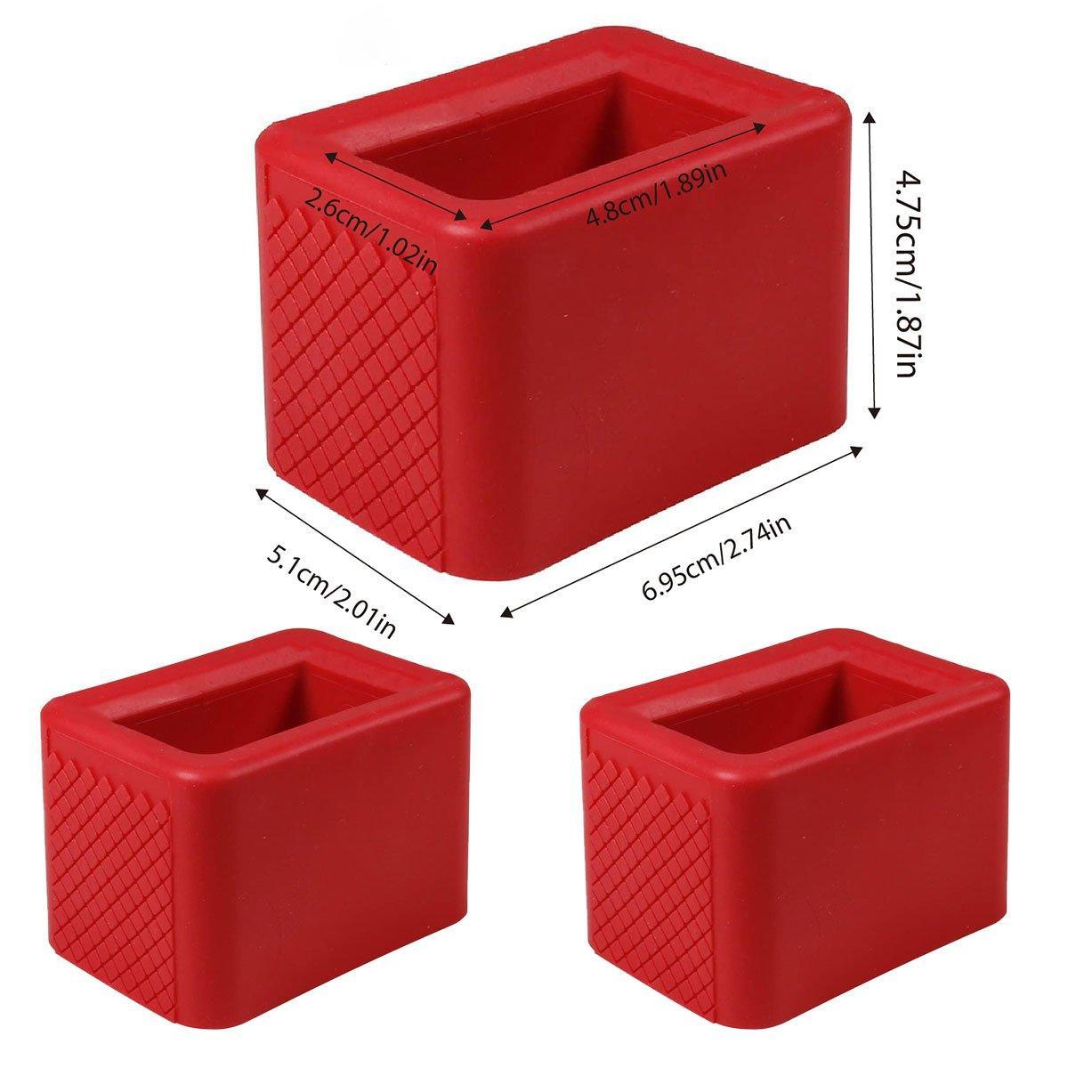 Premium Red 3PCS Silicone Seat Belt Buckle Slot Spacers