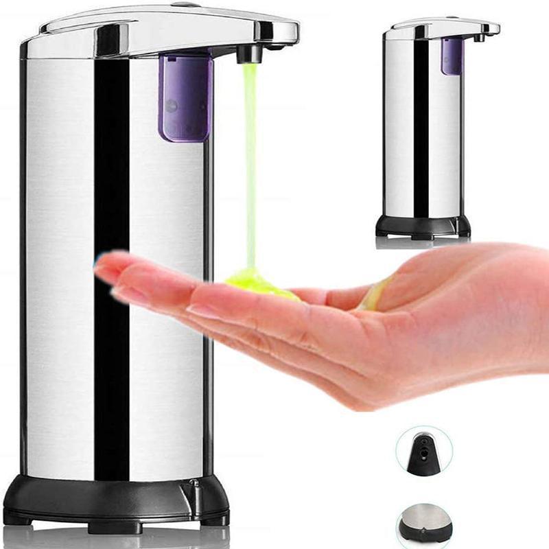 Automatic Stainless Steel Soap Dispenser 280ml Hands-Free Touchless IR Sensor Silver - SuperSaverAU - view 1