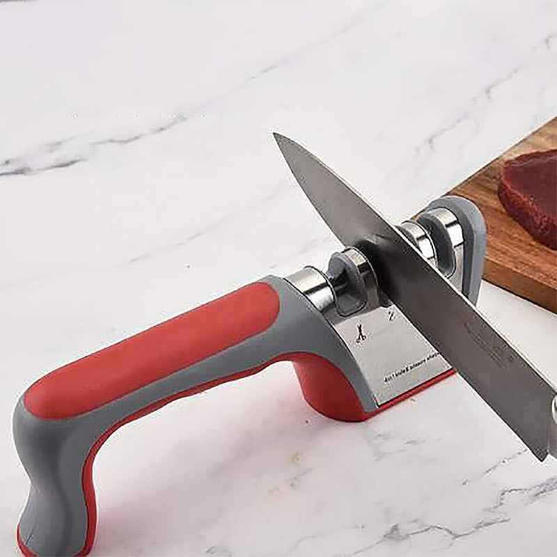 Four-Stage Knife Sharpener, Multifunction Kitchen Blade Tool, 23.5 cm, Black - SuperSaverAU - view 4