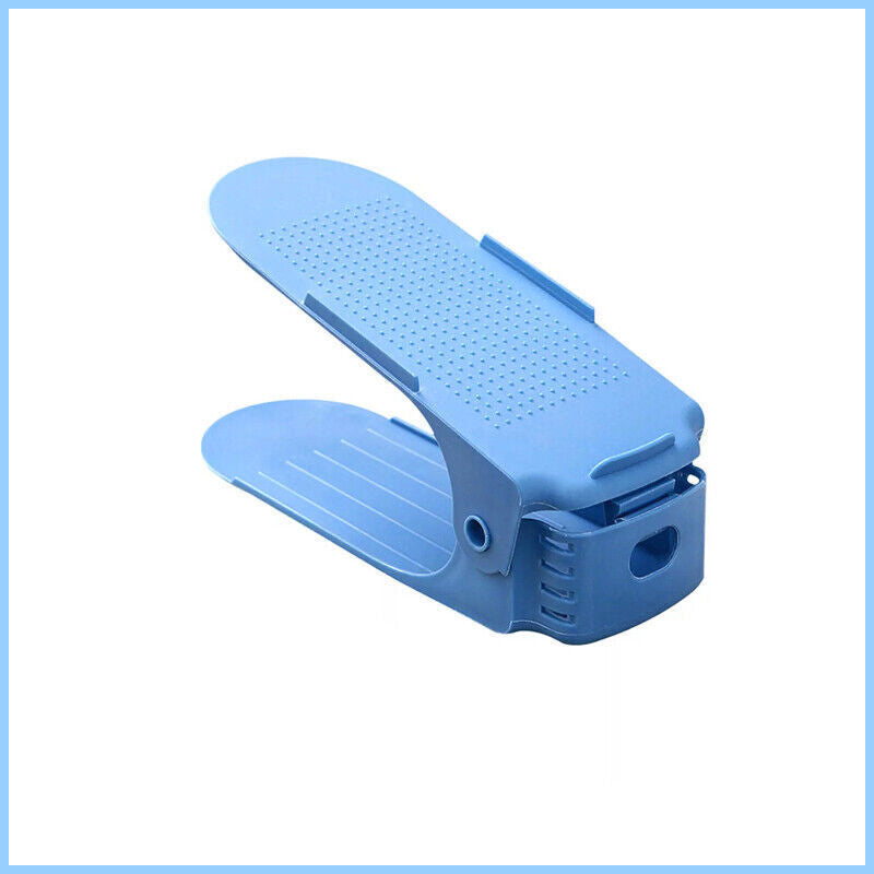 Premium Adjustable Shoe Rack Organisers with Non-Slip Surface - Blue, 20 Pack