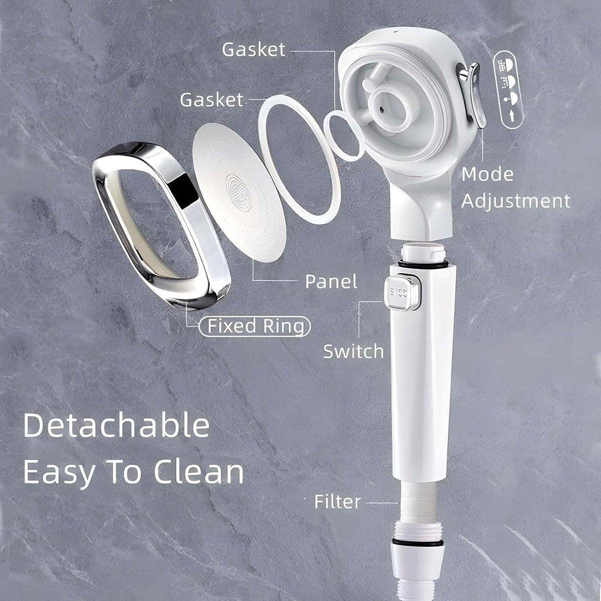 Premium Pink Blue High Pressure Handheld Shower Head with Filter Water Saving Spray