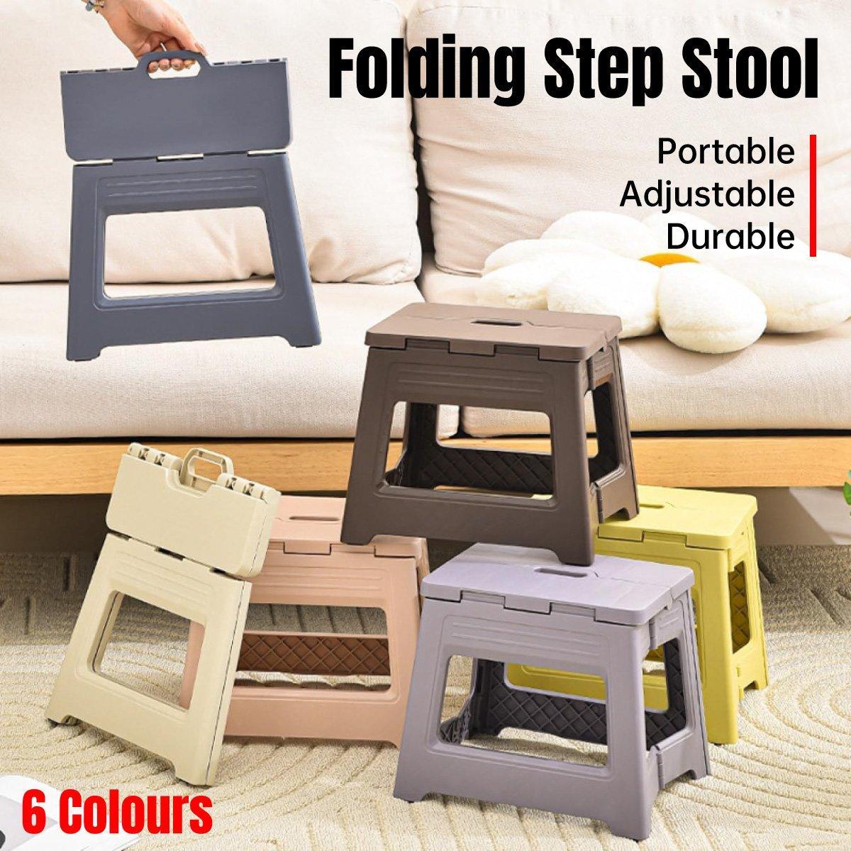 Premium Yellow Portable Adjustable Folding Plastic Stool Retractable Outdoor Chair