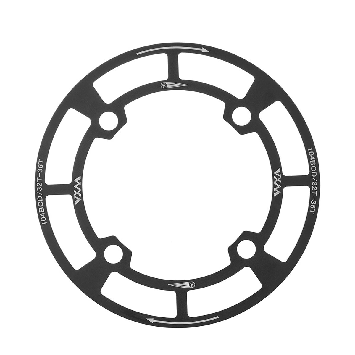 Premium Aluminium Alloy Chainring Guard 104BCD for 32T-36T - Black