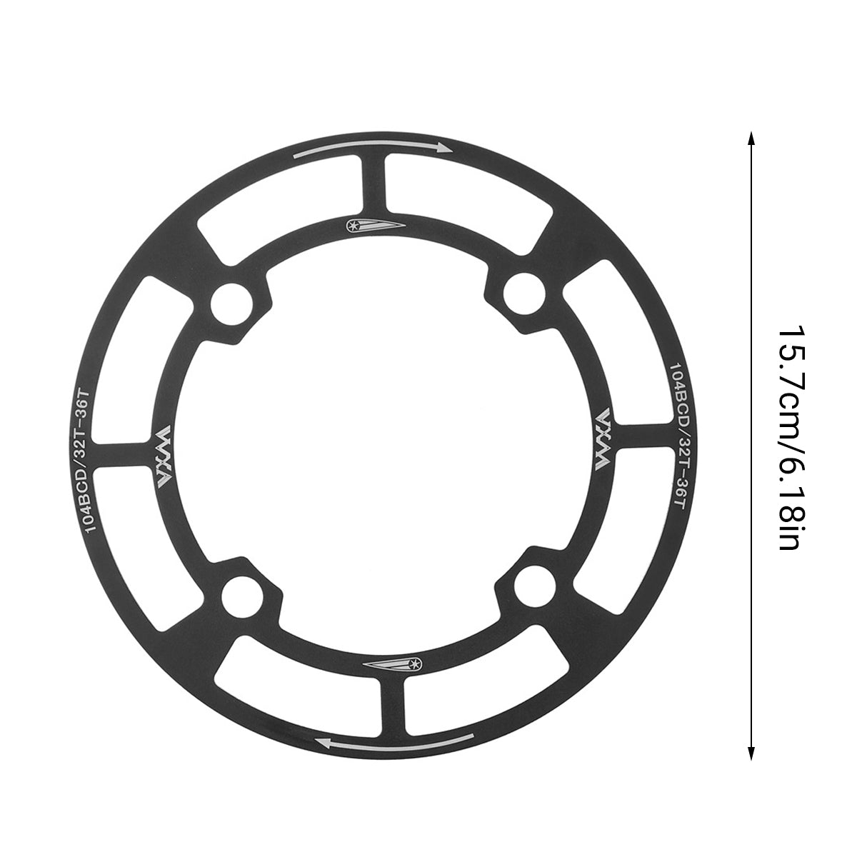 Premium Aluminium Alloy Chainring Guard 104BCD for 32T-36T - Black