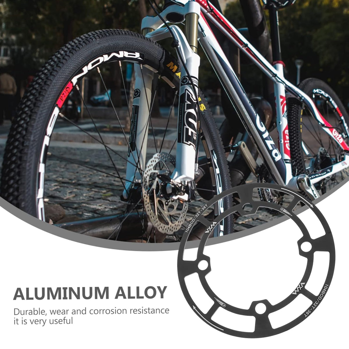 Premium Aluminium Alloy Chainring Guard 104BCD for 32T-36T - Black