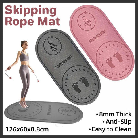 Jump Rope Mat 126cm x 60cm - Soundproof, Shock Absorbing, Eco-Friendly, Anti-Slip - Grey - SuperSaverAU - view 1