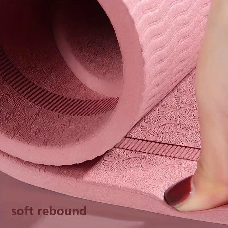 Premium 8mm TPE Shock Absorbing Jump Rope Mat 126 x 60cm - Pink