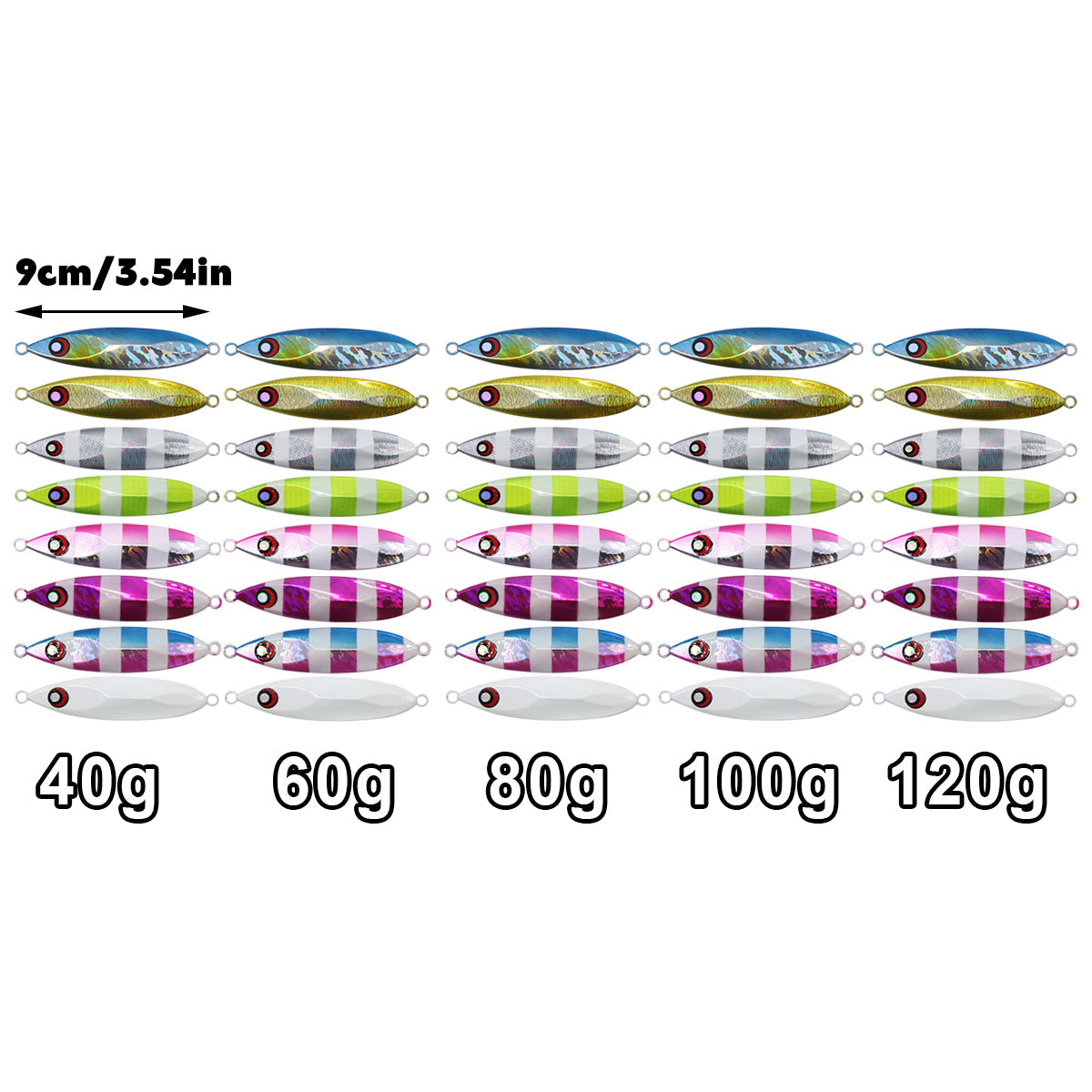 Fishing Lure Bait Set 8pcs Conical Boat Tackle Artificial Hard Bait Accessories - 120g - SuperSaverAU - view 2