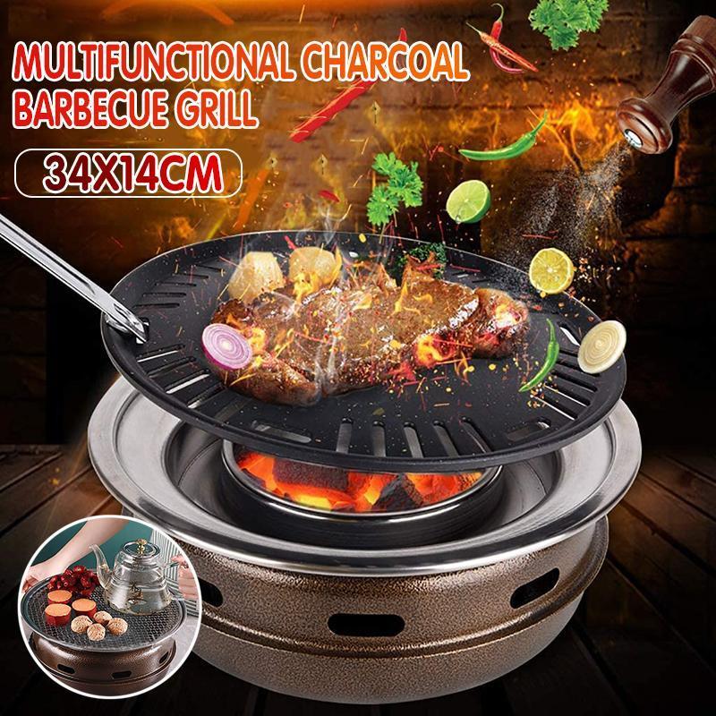 Premium Multifunctional Charcoal Korean BBQ Grill Set – 34cm