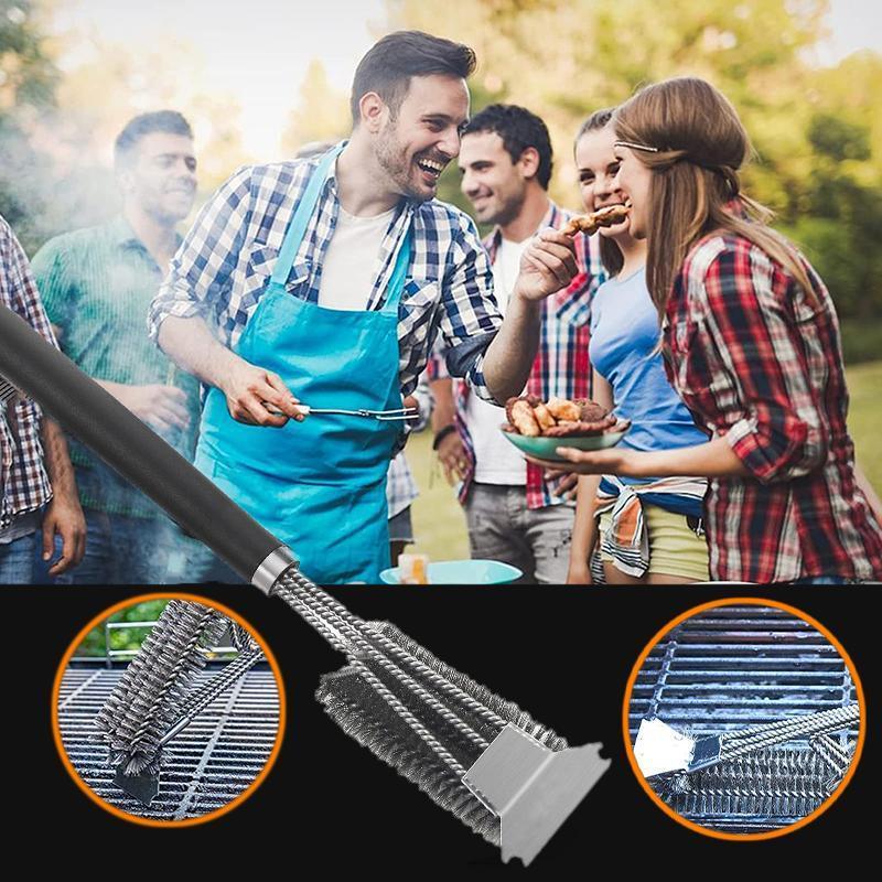 Premium 18-Inch BBQ Grill Brush & Scraper