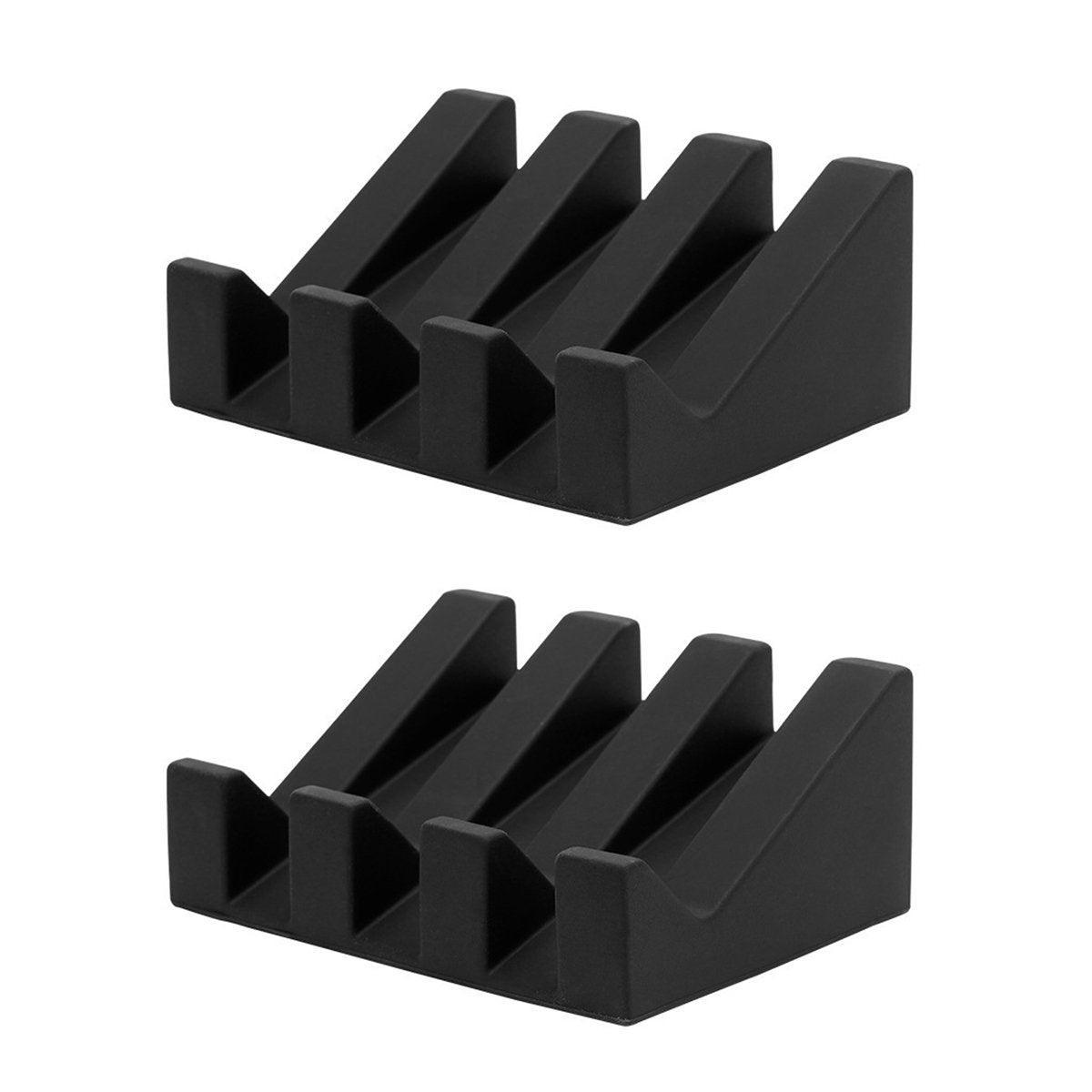 Premium 2 Pack White Silicone Soap Dish Holder Non Slip Draining Tray