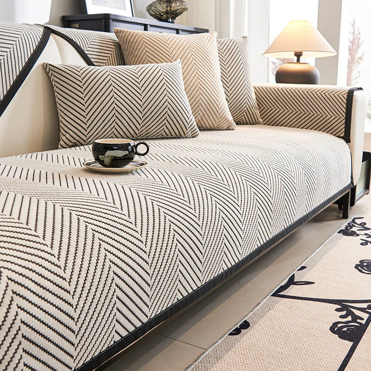 Premium 70x210cm Non Slip Sofa Cushion Cover Couch Protector Seat Slipcover Pad