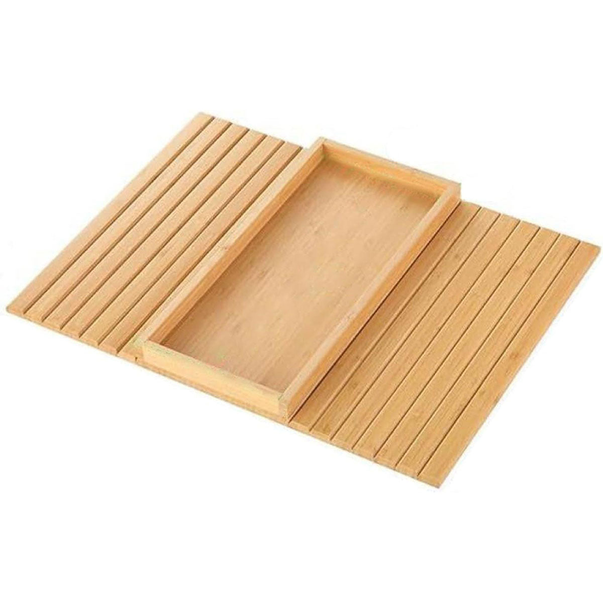 Premium Bamboo Foldable Sofa Armrest Tray Organiser 45.7x33.5cm