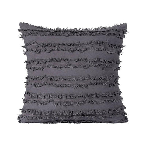 Premium Boho Tassel Fringe Cushion Cover – Grey 45 x 45cm
