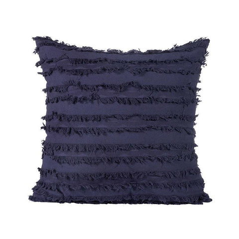 Premium Boho Tassel Fringe Cushion Cover – Navy 45 x 45cm